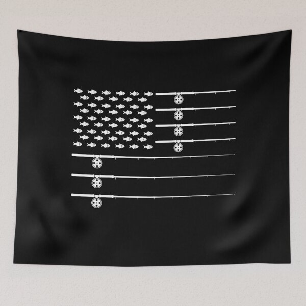 Item preview, Patriotic USA American Flag Fishing T-shirt designed and sold by mrsmitful.