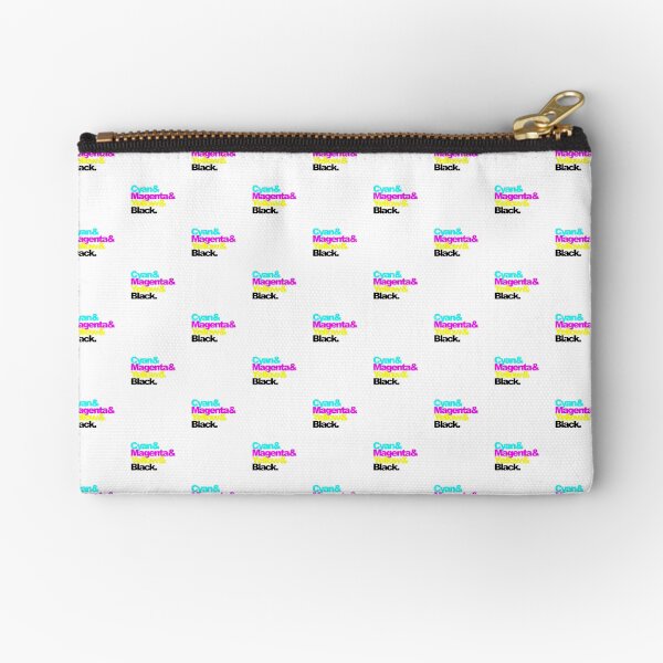 CMYK, Cyan and Magenta and Yellow and Black, pattern Zipper Pouch