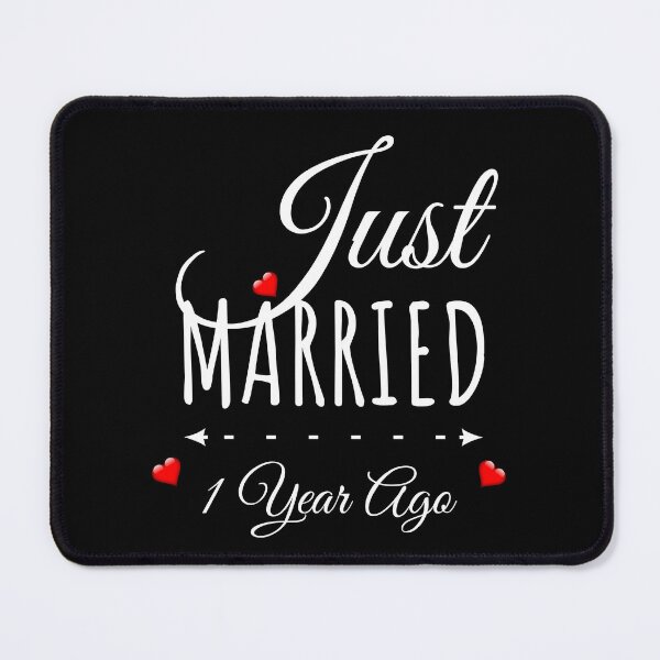 Item preview, Just Married 1 Year Ago - 1st Wedding Anniversary, 1 Year Anniversary Gift For Couple designed and sold by Mozaic Clothes.