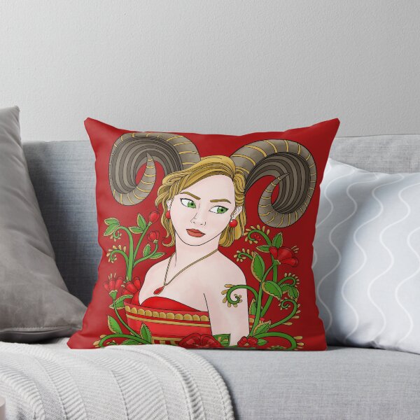 Item preview, Colorful Illustration of a Beautiful Aries Lady designed and sold by fosfenoStore.