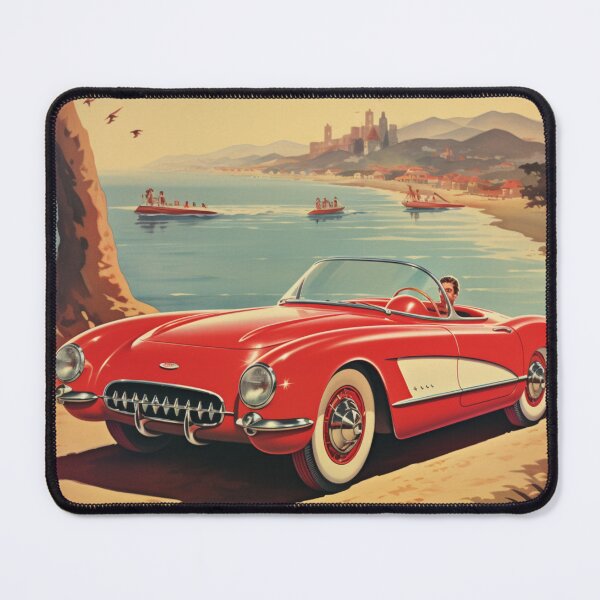 Item preview, A Vintage Red Cabrio Illustration designed and sold by GoodOldVintage.