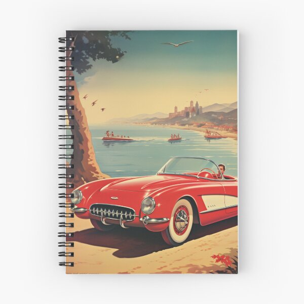 Artikelvorschau, Eine rote Vintage-Cabrio-Illustration entworfen und verkauft von GoodOldVintage.
