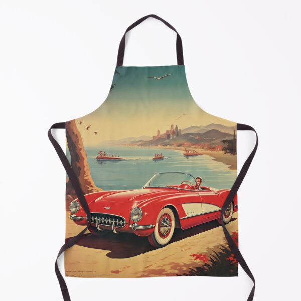 Item preview, A Vintage Red Cabrio Illustration designed and sold by GoodOldVintage.