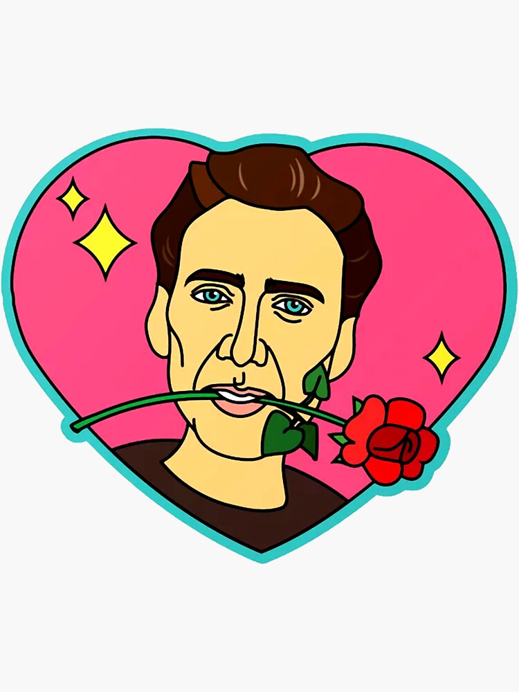Thumbnail 3 of 3, Sticker, Nicolas cage shower curtain team designed and sold by BoredMauded.