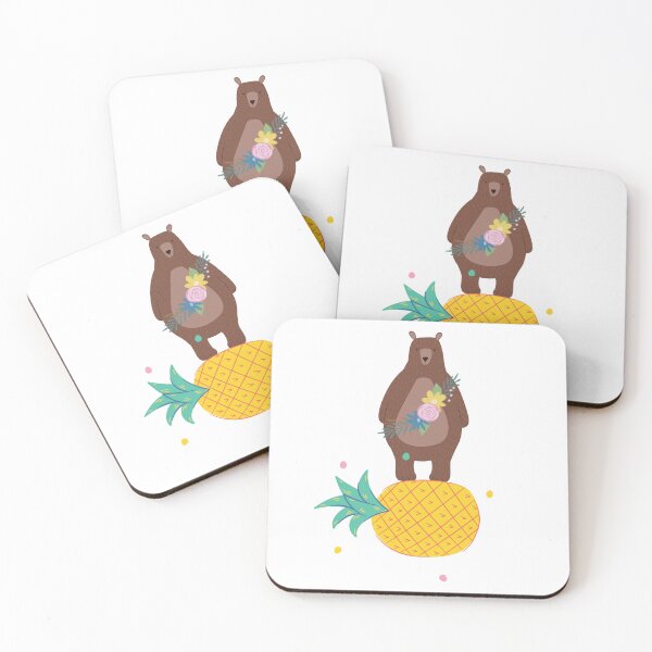 Item preview, bear wear flowers on pineapple designed and sold by ichirochen.