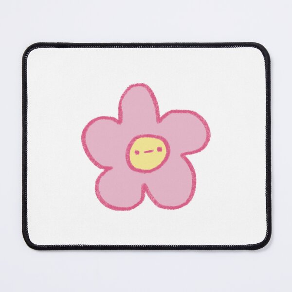 Item preview, grumpy cute pink flower doodle designed and sold by girlscape.