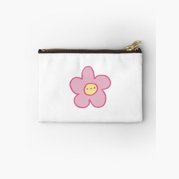 Item preview, grumpy cute pink flower doodle designed and sold by girlscape.