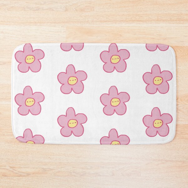 Item preview, grumpy cute pink flower doodle designed and sold by girlscape.