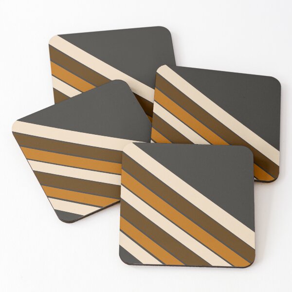 Item preview, Retro Vintage Classic Stripe Pattern Brown and Cream on  Dark Brown designed and sold by BlueMoonBarn.