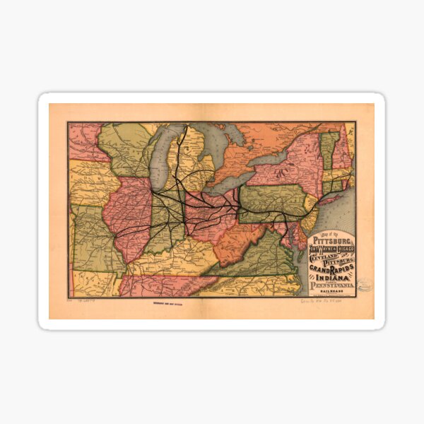 Item preview, Vintage Ohio River Valley Railroad Map (1874)  designed and sold by BravuraMedia.