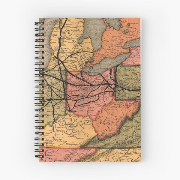 Item preview, Vintage Ohio River Valley Railroad Map (1874)  designed and sold by BravuraMedia.