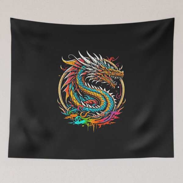 Item preview, Colorful ancient dragon tattoo designed and sold by ManikRaja.