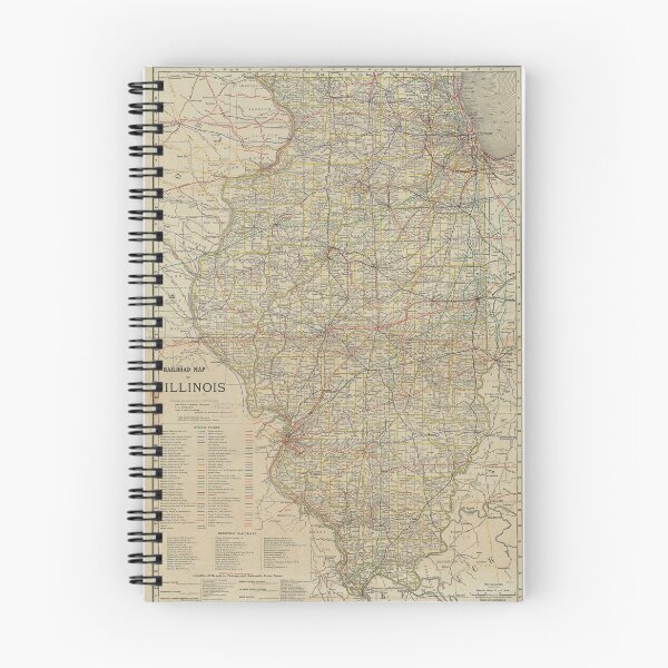 Item preview, Mapa antiguo de los ferrocarriles de Illinois (1910) designed and sold by BravuraMedia.