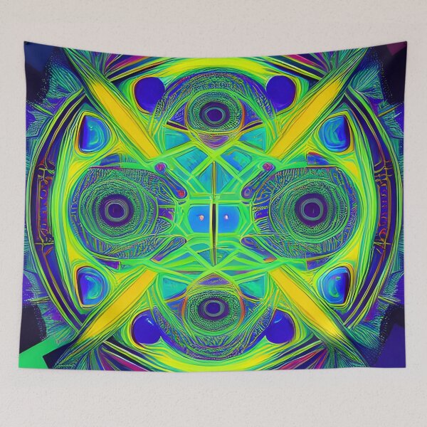 Item preview, Peacock Fractal - Psychedelic Pattern designed and sold by NomadicCreative.