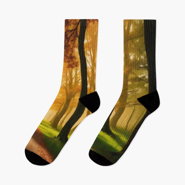 Item preview, Vibrant Autumn Forest Foliage and Serene Sunlight designed and sold by Zeph1.