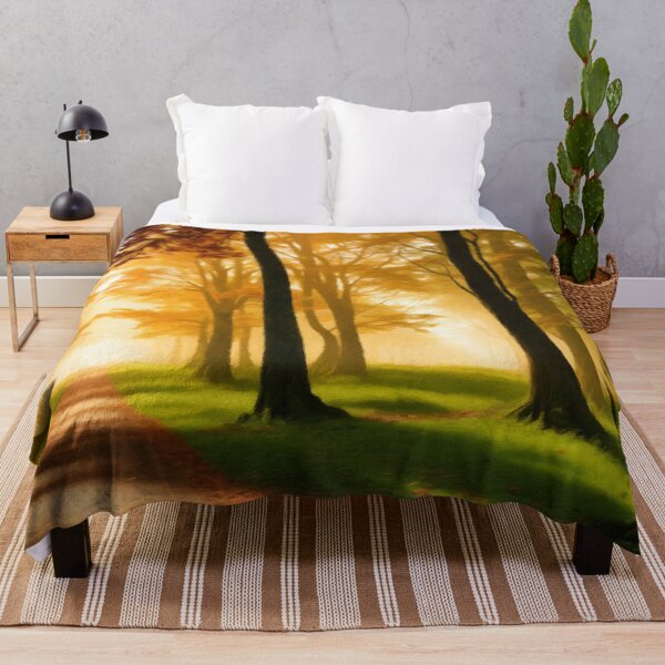 Item preview, Vibrant Autumn Forest Foliage and Serene Sunlight designed and sold by Zeph1.
