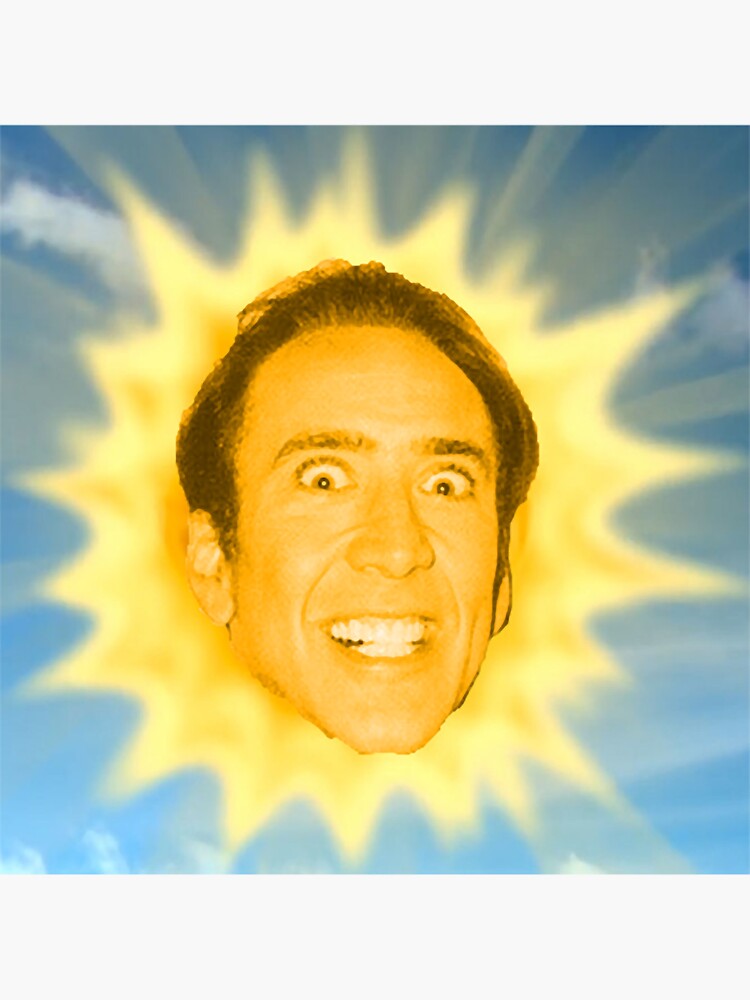 Thumbnail 3 of 3, Sticker, Nicolas Cage Sun designed and sold by BoredMaudx.