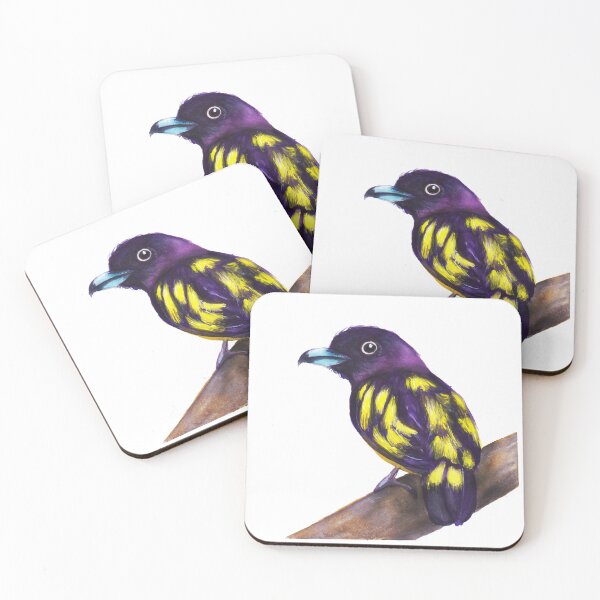 Item preview, Broadbill bird watercolour painting designed and sold by Funsize-Art.