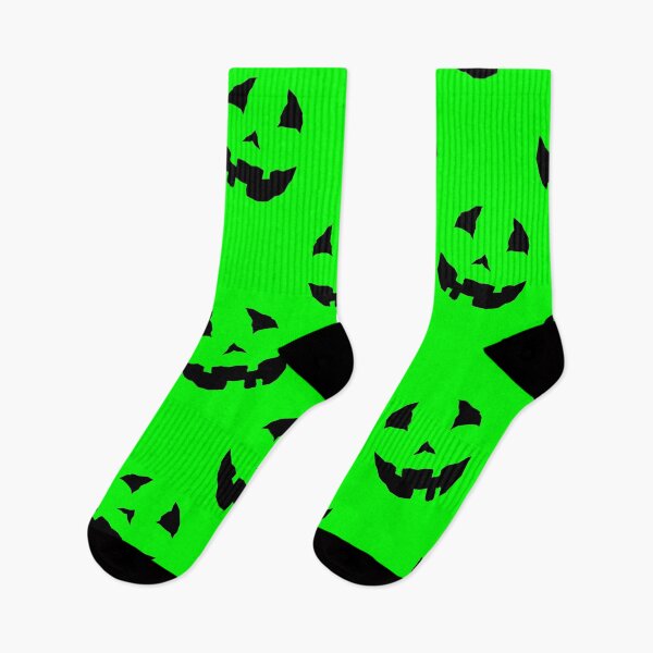 Item preview, creepy halloween pumpkin faces green designed and sold by Gossip Rag.