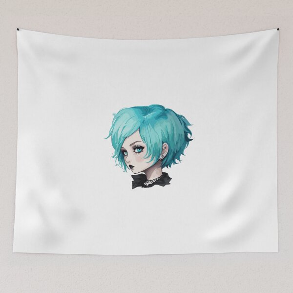 Item preview, Turquoise short hair gothic girl  designed and sold by melyD74.