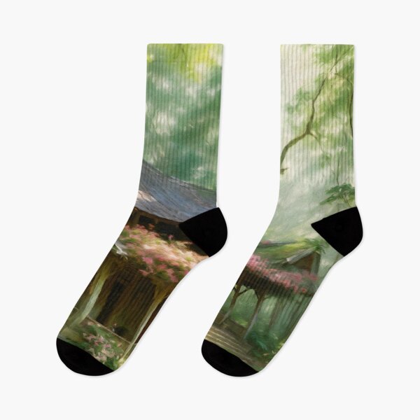 Item preview, Cabin in the Woods with Pastel Flowers designed and sold by Zeph1.