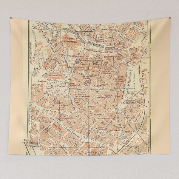 Item preview, Vintage Map of Montpelier France (1907) designed and sold by BravuraMedia.