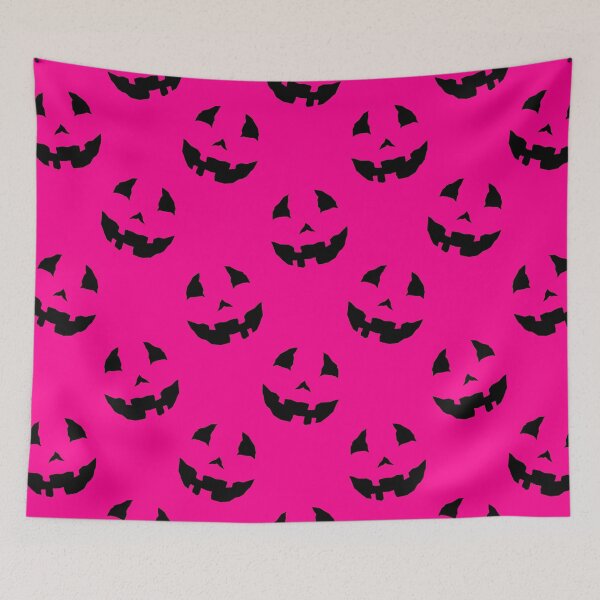 Item preview, creepy halloween pumpkin faces pink  designed and sold by Gossip Rag.