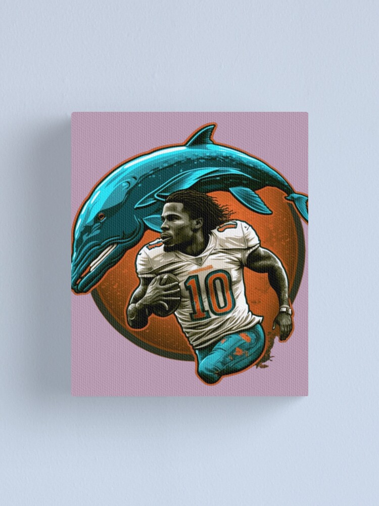 Tyreek Hill Poster Miami Dolphins Canvas Wrap Wall Art 