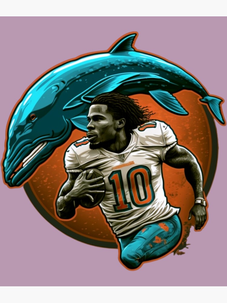 Tyreek Hill Poster Miami Dolphins Canvas Wrap Wall Art 