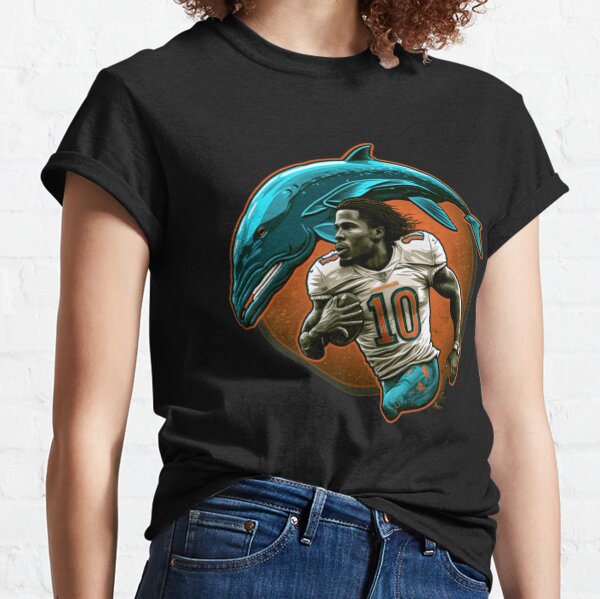 SALE!! Tyreek Hill Miami Dolphins Name & Number T-Shirt Gift Fan S_4XL