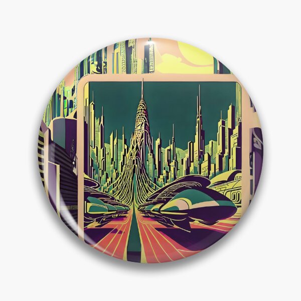 Item preview, Retro-futuristic sci-fi city designed and sold by ArthurVandelay.