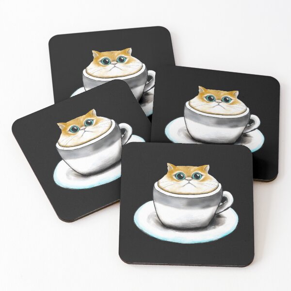 Item preview, Cat in a Cup acrylic painting designed and sold by Funsize-Art.