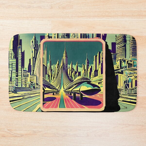 Item preview, Retro-futuristic sci-fi city designed and sold by ArthurVandelay.