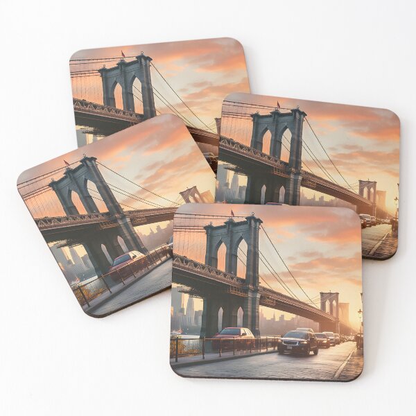 Item preview, New York city bridge sunrise designed and sold by boldbrushstroke.
