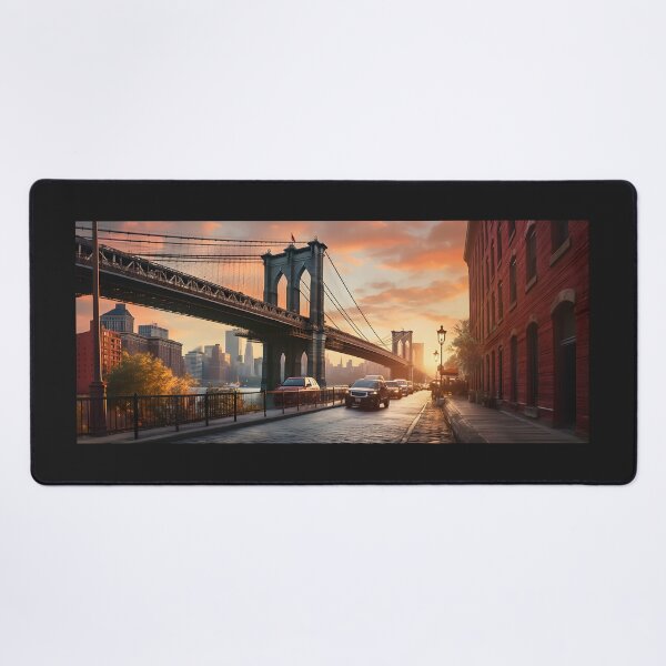Item preview, New York city bridge sunrise designed and sold by boldbrushstroke.