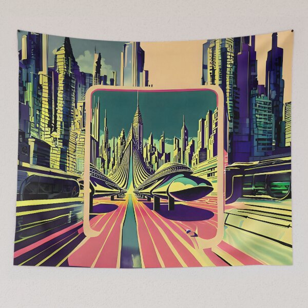 Item preview, Retro-futuristic sci-fi city designed and sold by ArthurVandelay.