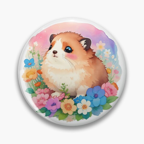 Item preview, Fluffy Lemming with Watercolor Flowers Sticker designed and sold by jmccur.