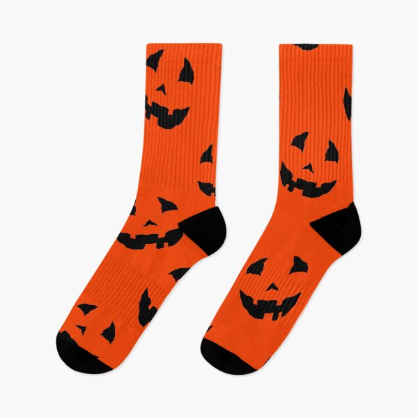 Item preview, creepy halloween pumpkin faces orange  designed and sold by Gossip Rag.