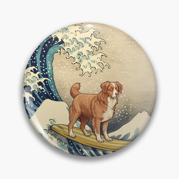 Item preview, Nova Scotia Duck Tolling Retriever Toller Kanagawa Japanese Surfing Wave designed and sold by rafaeltto.