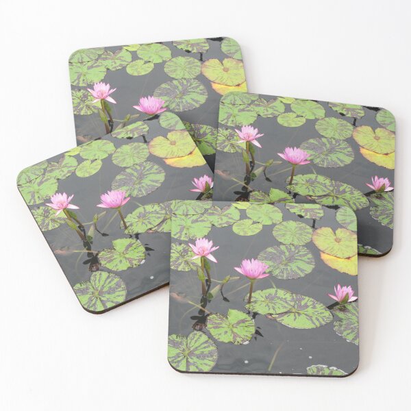 Item preview, Pink Water Lilies with Tiger Striped Lilypads designed and sold by killies.