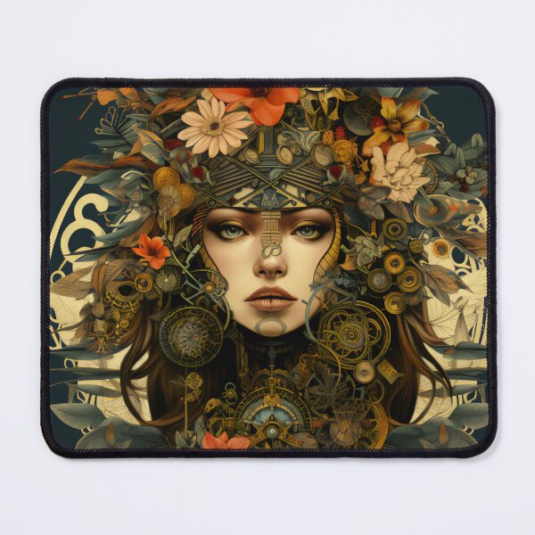 Item preview, Female Empowerment Portrait Steampunk Twisted Nature designed and sold by BrandonArtWorld.