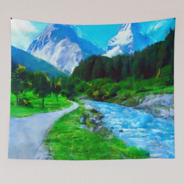Item preview, Mountain Scene designed and sold by ArtFactoryAI.