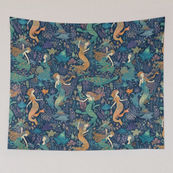Item preview, Mermaid Lover Siren Underwater Fantasy Art Pattern 03 designed and sold by todayisteeday.