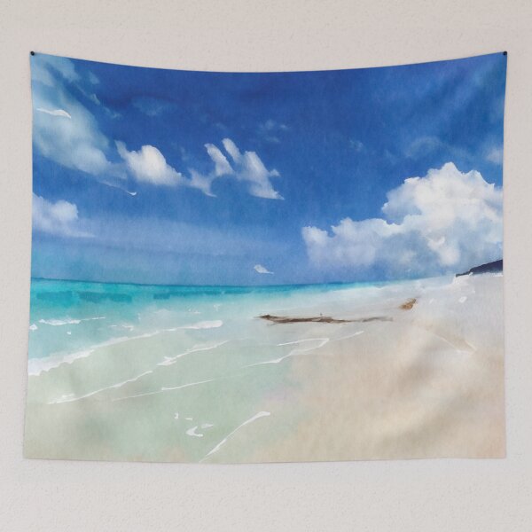 Item preview, Beautiful Beach Watercolor designed and sold by ArtFactoryAI.