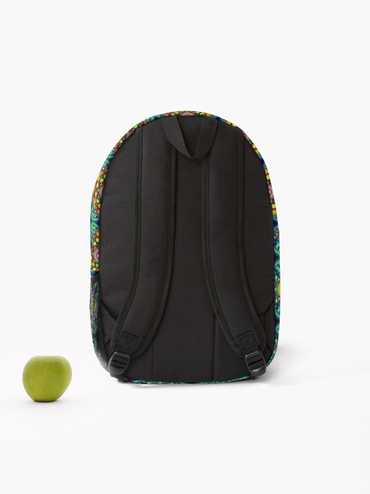 Thumbnail 2 of 3, Backpack, Biohazard - Psychedelic Pattern designed and sold by NomadicCreative.
