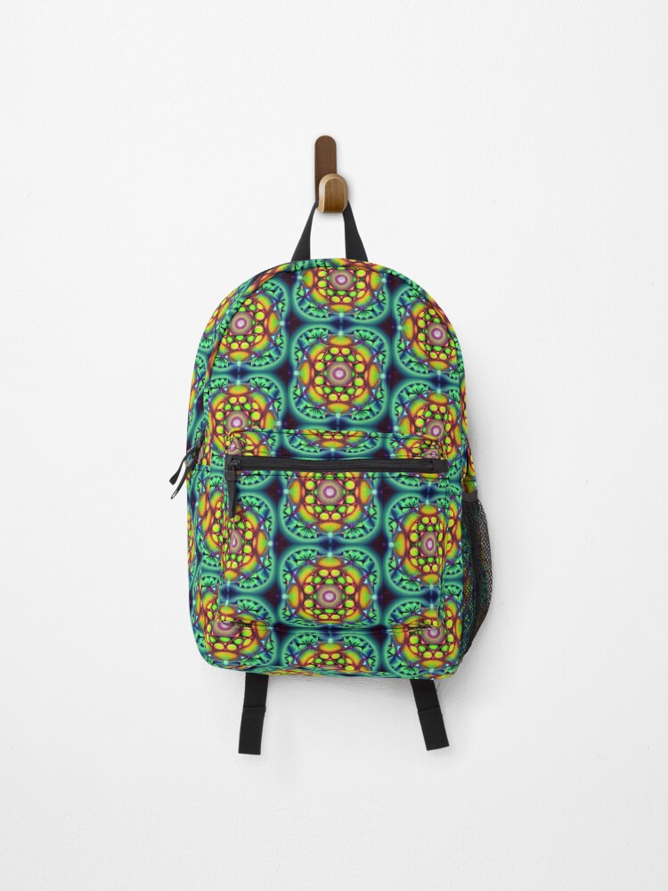 Thumbnail 1 of 3, Backpack, Biohazard - Psychedelic Pattern designed and sold by NomadicCreative.