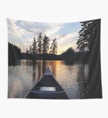 Sunset on a lake Wall Tapestry