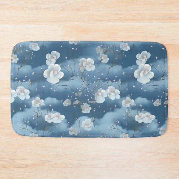 Item preview, TLouise Delicate Blue Forget-me-nots floating on a Cloudy Blue Sky designed and sold by imginger755.