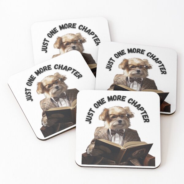 Item preview,  Just one more Chapter dog reading book white dog   designed and sold by Socool101.