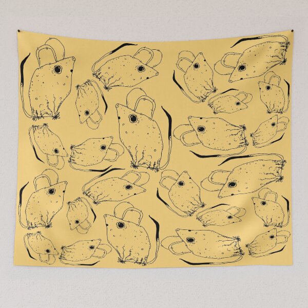 Item preview, TINY BUT MIGHTY BLACK x LIGHT ORANGE RODENT MOUSE  designed and sold by GIVENGRACE.ART.